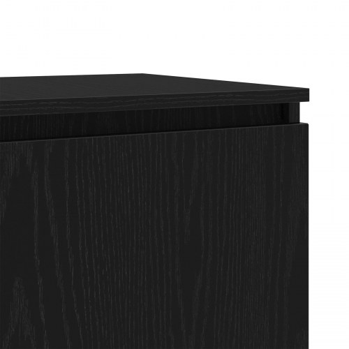 TV Skab med LED Lys - Sort Eg 140x40x35,5 cm - Konstrueret Træ