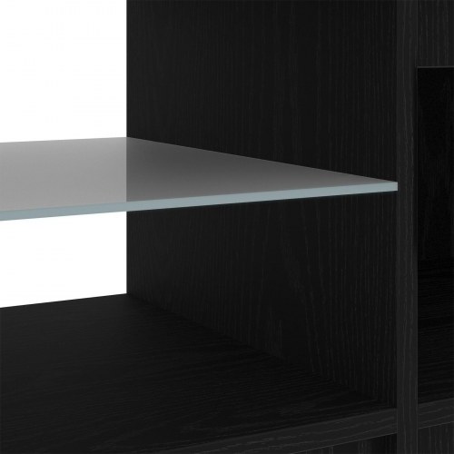 TV Skab med LED Lys - Sort Eg 140x40x35,5 cm - Konstrueret Træ