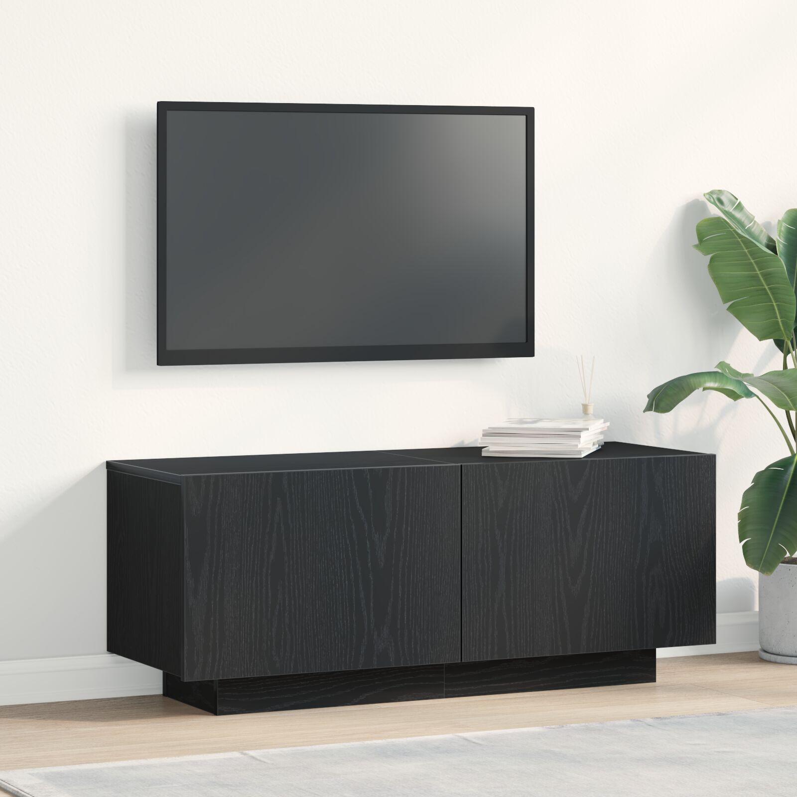 TV-skab i sort eg - 100 × 35 × 40 cm, konstrueret træ