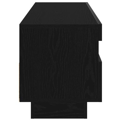 TV-skab med LED-belysning - Sort Egetræ 100x35x40 cm - Konstrueret træ