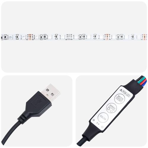 TV-skab med LED-belysning - Sort Egetræ 100x35x40 cm - Konstrueret træ