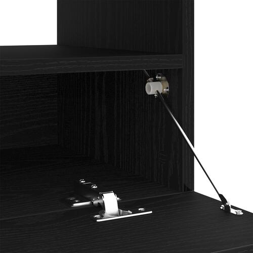TV-skab med LED-belysning - Sort Egetræ 100x35x40 cm - Konstrueret træ