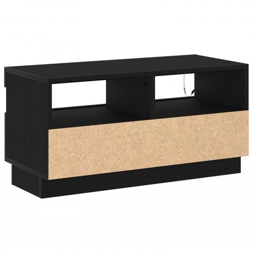 TV-skab med LED-lys - Sort eg 80x35x40 cm - Konstrueret træ