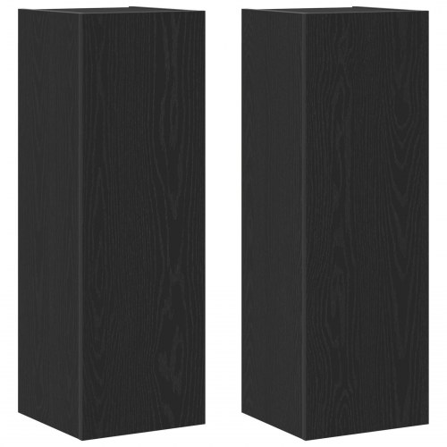 Væghængt TV Skab 2 stk Sort Eg 30,5x30x90 cm Bygget i Træ