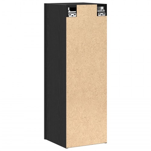 Væghængt TV Skab 2 stk Sort Eg 30,5x30x90 cm Bygget i Træ