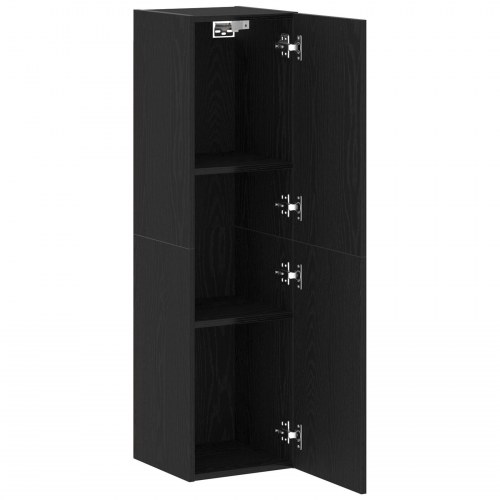 TV-skab Sort Eg 30,5x30x110 cm Konstrueret Træ