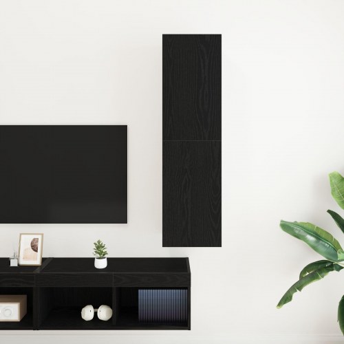 TV-skab Sort Eg 30,5x30x110 cm Konstrueret Træ