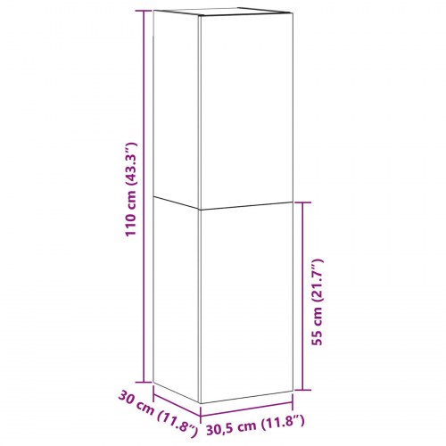 TV-skab Sort Eg 30,5x30x110 cm Konstrueret Træ
