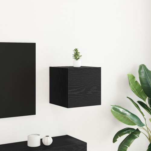Væghængt TV-Kabinet i Sort Eg 30,5x30x30 cm