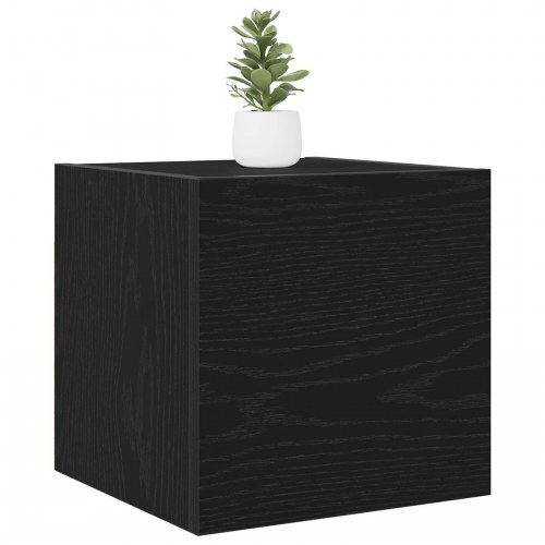 Væghængt TV-Kabinet i Sort Eg 30,5x30x30 cm