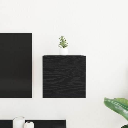 Væghængt TV-Kabinet i Sort Eg 30,5x30x30 cm