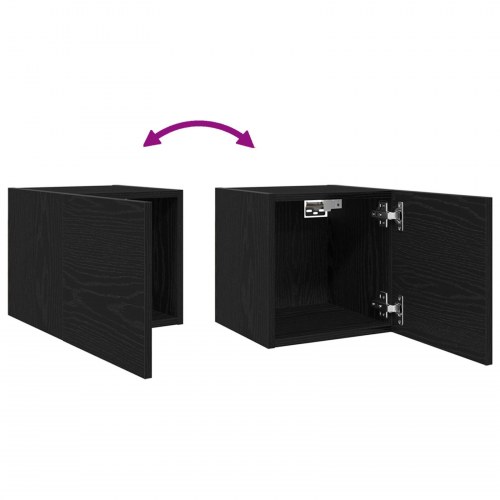 Væghængt TV-Kabinet i Sort Eg 30,5x30x30 cm
