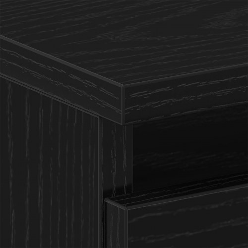 Sengebord med træben Sort Eg 40x35x69 cm