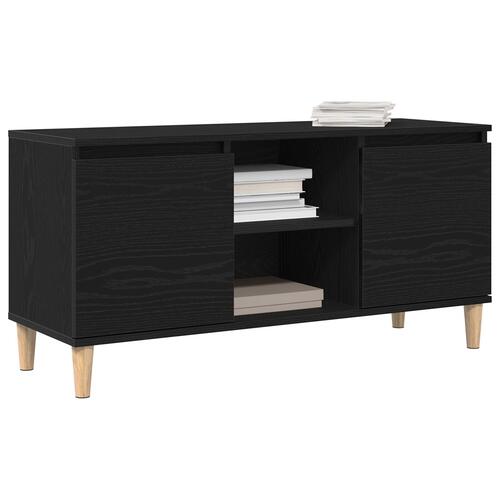 TV Skab med Træben Sort Eg 102x35x50 cm