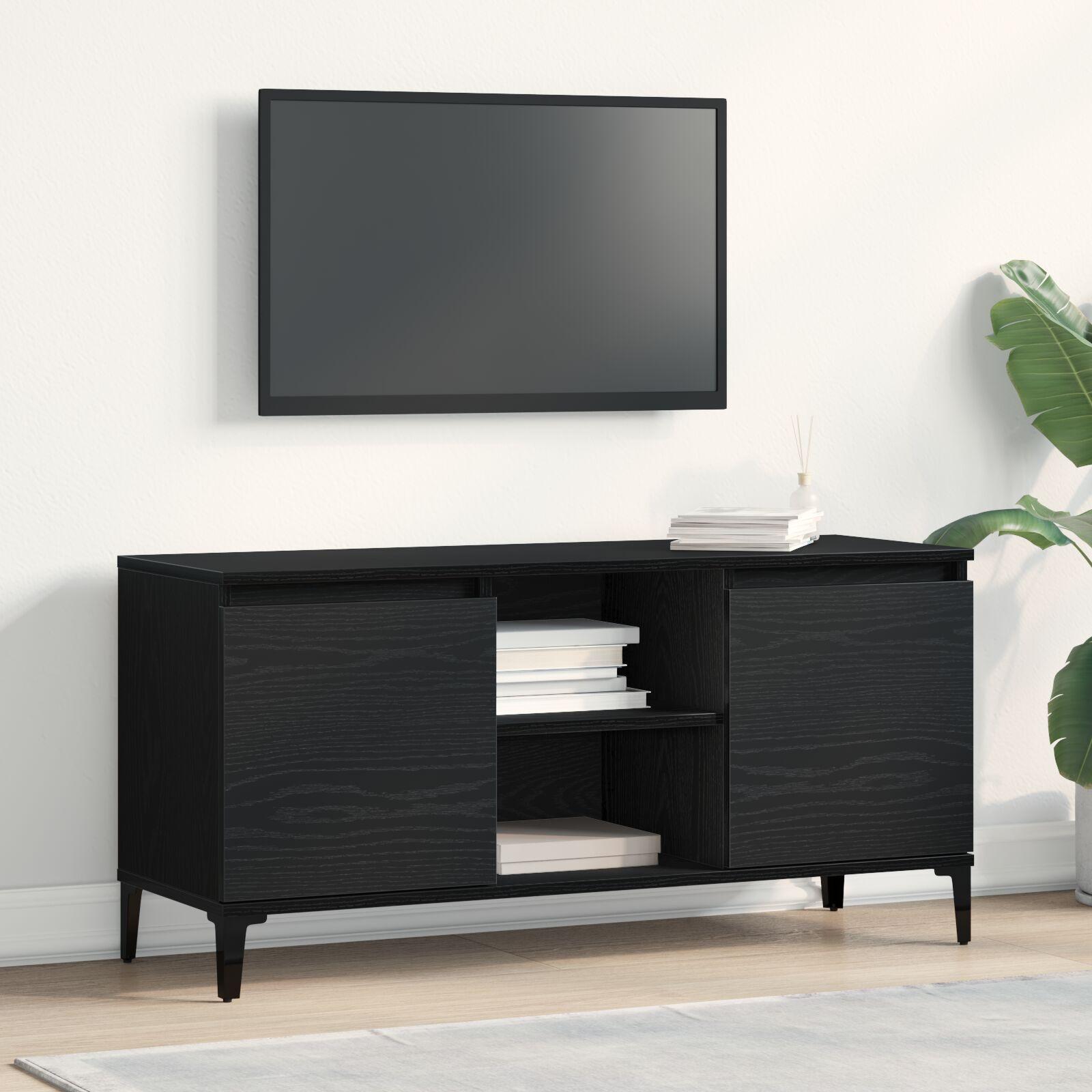 TV-bord i sort eg - konstrueret træ, 102 × 35 × 50 cm