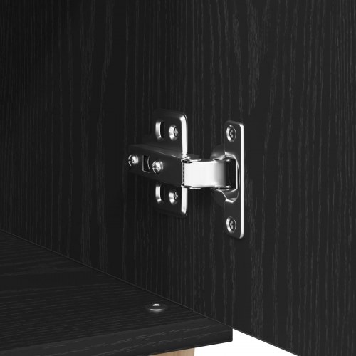 Skab Sort Eg 60x35x70 cm Konstrueret Træ