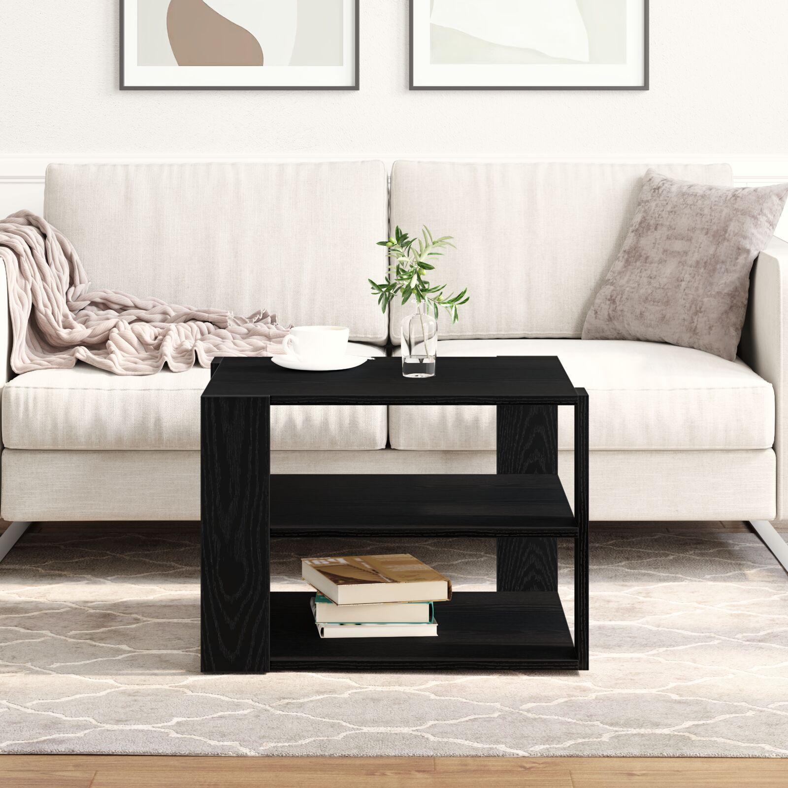 Sofabord Sort Eg 59,5x59,5x40 cm Konstrueret Træ