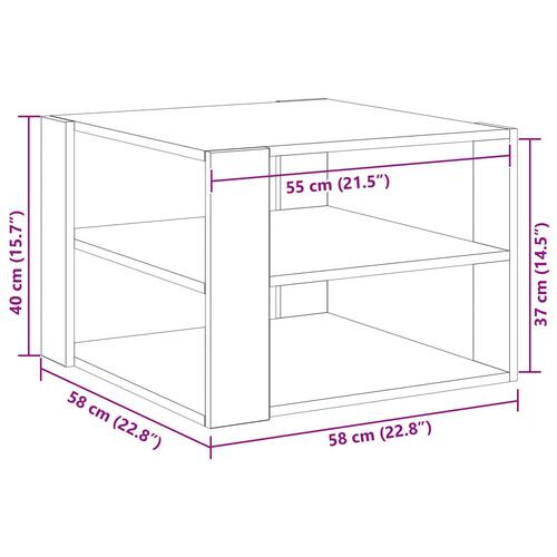 Sofabord Sort Eg 59,5x59,5x40 cm Konstrueret Træ