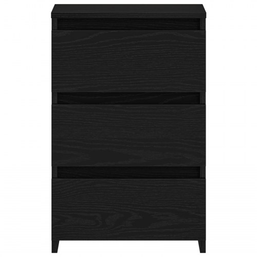 Sengeborde 2 stk Sort Eg 40x35x62,5 cm Konstrueret Træ