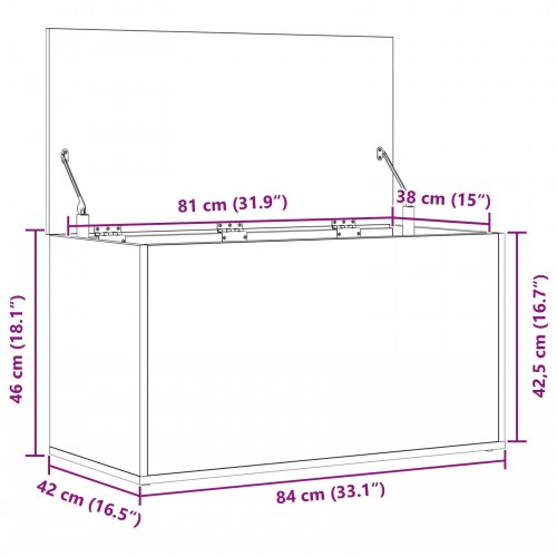 Opbevaringskiste i Sort Eg 84x42x46 cm - Konstrueret Træ