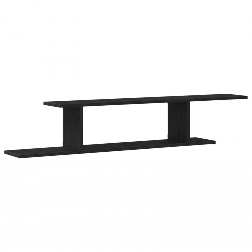 TV-hylde Sort Eg 125x18x23 cm Bygget i Træ