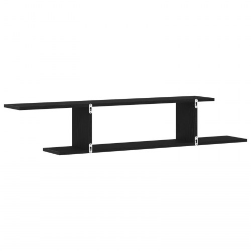 TV-hylde Sort Eg 125x18x23 cm Bygget i Træ