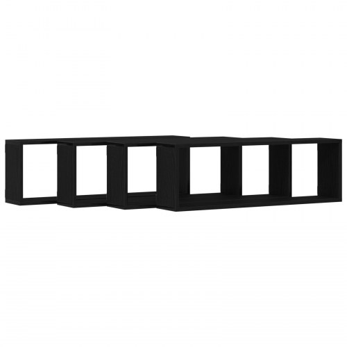 Væghylder 4 stk Sort Eg 80x15x26 cm Træ