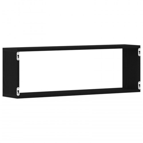 Væghylder 4 stk Sort Eg 80x15x26 cm Træ