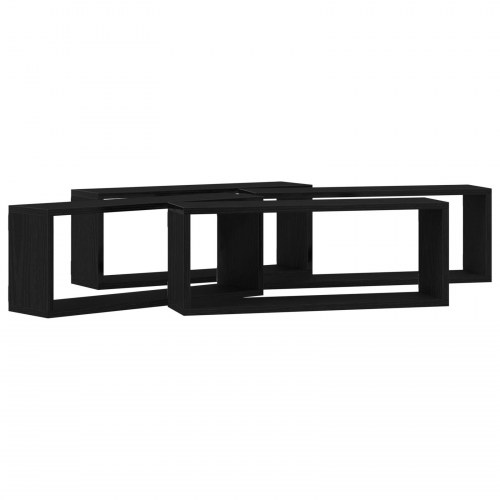 Væghylder Sæt af 4 - Sort Eg - 60x15x23 cm - Lavet af Ingeniørtræ