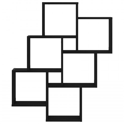 Vægskab Sort Egetræ 78x15x92 cm Ingeniørtræ