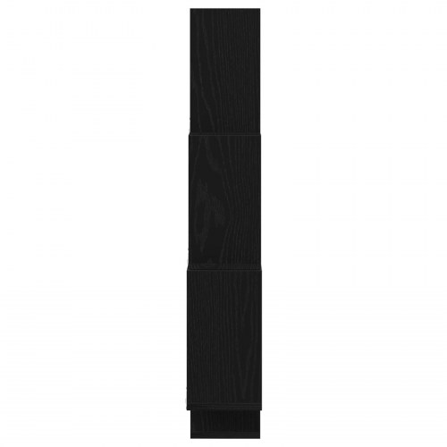 Vægskab Sort Egetræ 78x15x92 cm Ingeniørtræ