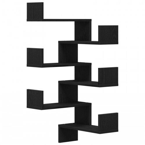 Væghylder 2 stk Sort Eg 40x40x49,5 cm Bygget af Træ