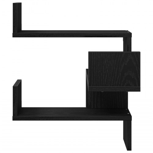 Væghylder 2 stk Sort Eg 40x40x49,5 cm Bygget af Træ