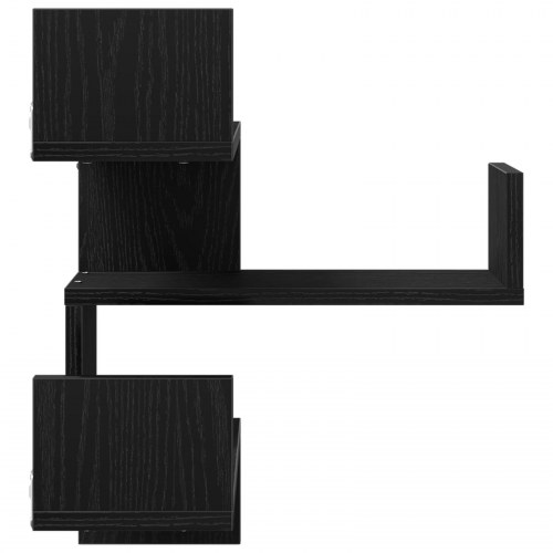 Væghylder 2 stk Sort Eg 40x40x49,5 cm Bygget af Træ