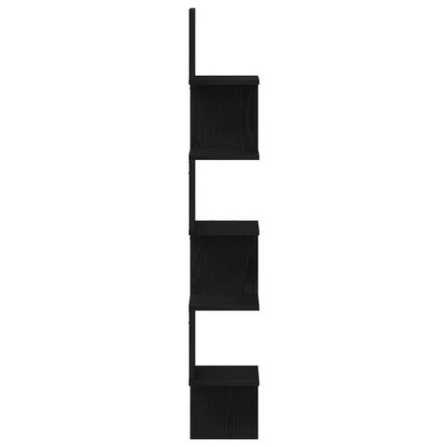 Hjørnehylde Sort Eg 20x20x127,5 cm Konstrueret træ