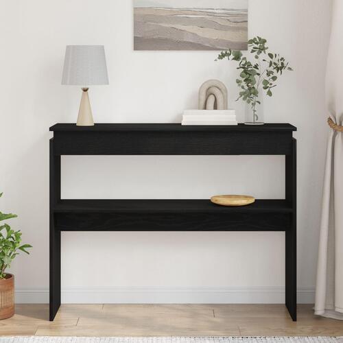 Konsolbord Sort Eg 80x30x102 cm - Konstrueret Træ