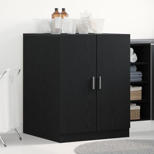 Vaskemaskineskab Sort Eg 70,5x71,5x91,5 cm Lavet i Træ