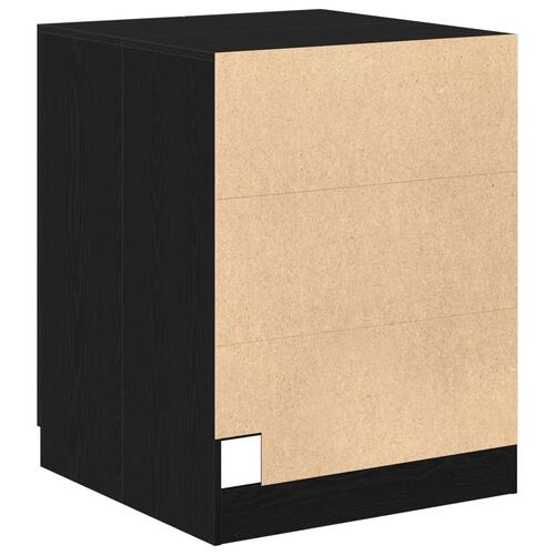 Vaskemaskineskab Sort Eg 70,5x71,5x91,5 cm Lavet i Træ