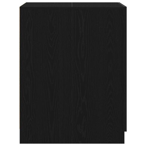 Vaskemaskineskab Sort Eg 70,5x71,5x91,5 cm Lavet i Træ