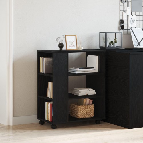 Rullekabinettet Sort Eg 60x35x75 cm lavet af træ