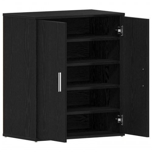 Skoskab Sort Eg 60x35x70 cm - Bygget i træ