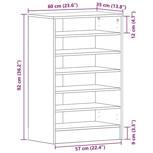 Skoholder Sort Eg 60x35x92 cm Træ