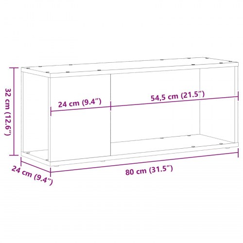 TV Skab Hvid 80x24x32 cm Lavet i Træ