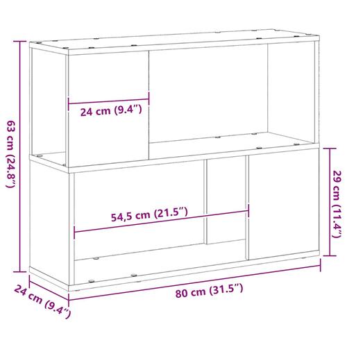 Hvid TV-bænk 80x24x63 cm i konstrueret træ
