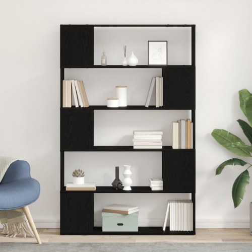 Boghylde i Sort Eg 100x24x155 cm - Konstrueret Træ