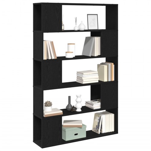 Boghylde i Sort Eg 100x24x155 cm - Konstrueret Træ