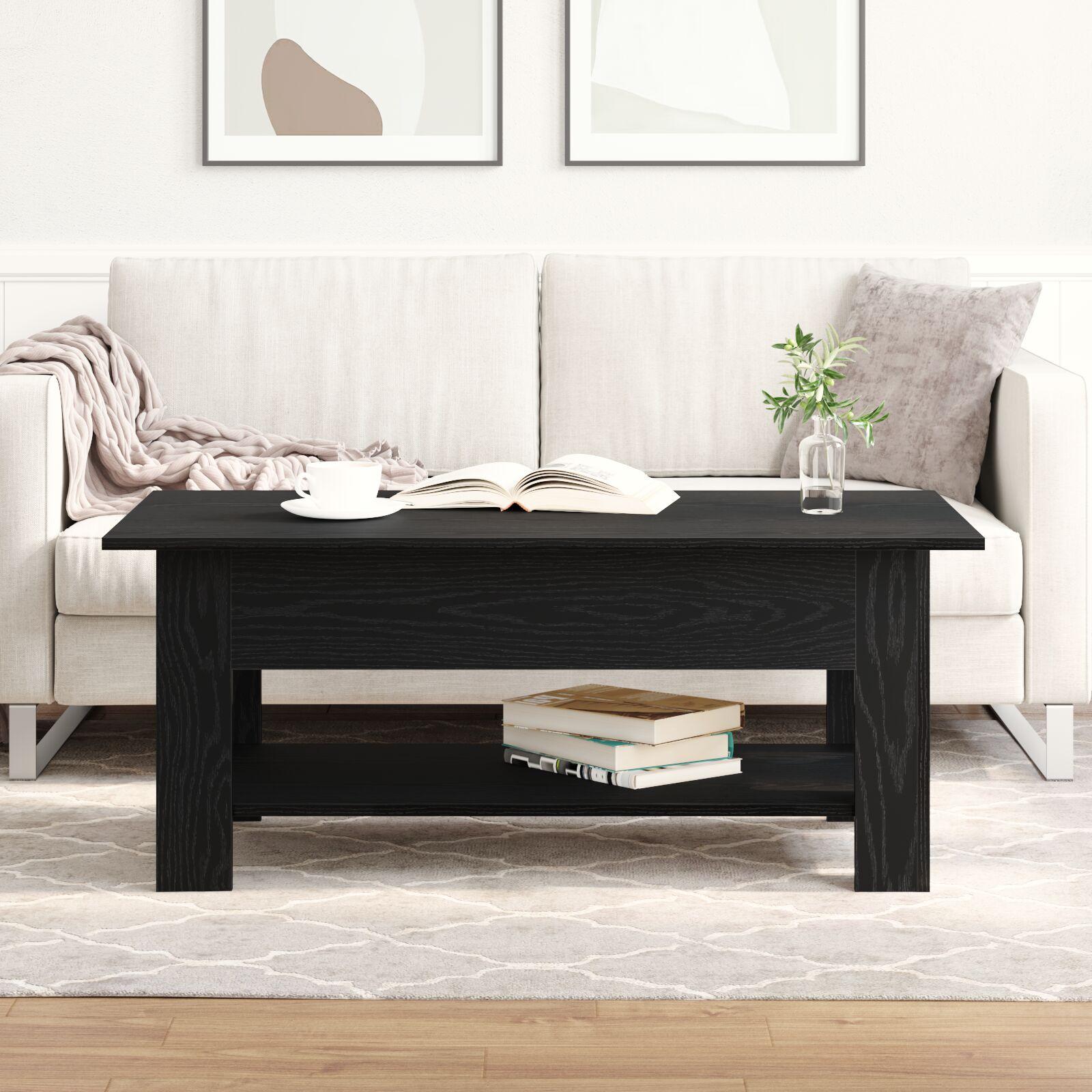 Sofabord Sort eg 102 x 55 x 42 cm Konstrueret træ