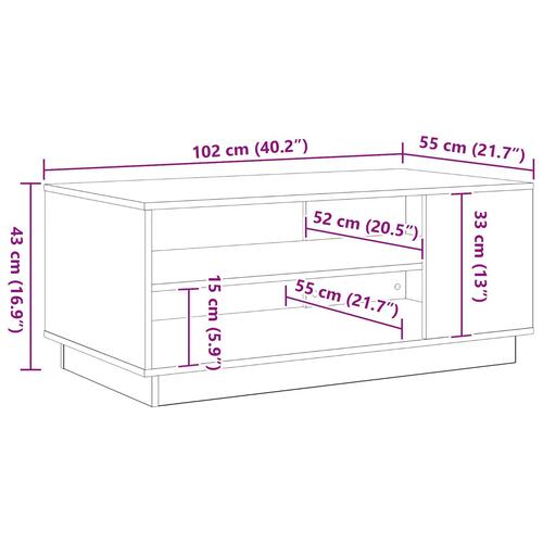 Sort Eg Sofabord 102x55x43 cm lavet af konstrueret træ