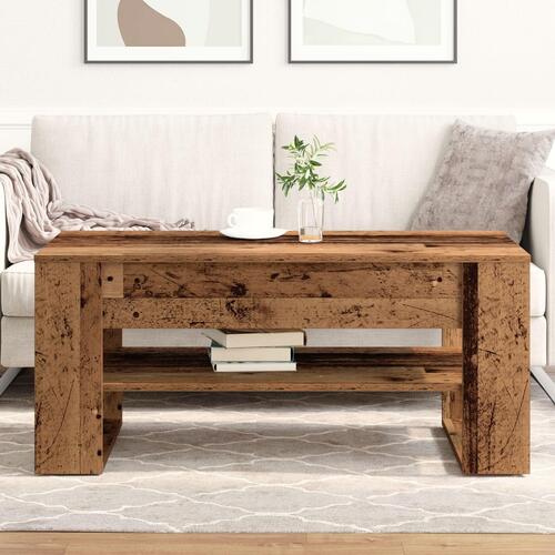 Kaffebord i gammelt træ 102x55x45 cm - Ingeniørtræ
