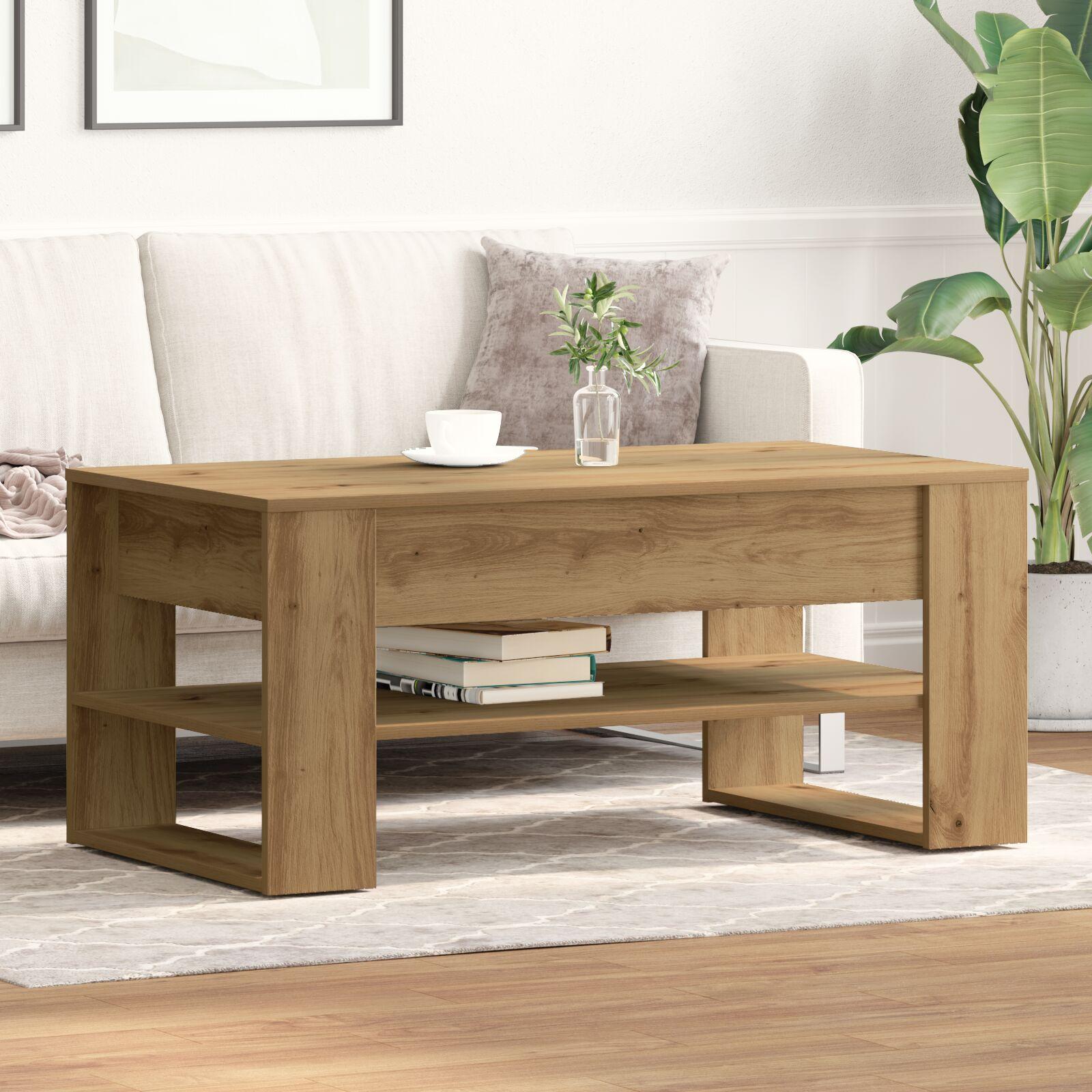 Sofabord artisan eg 102 x 55 x 45 cm Konstrueret træ